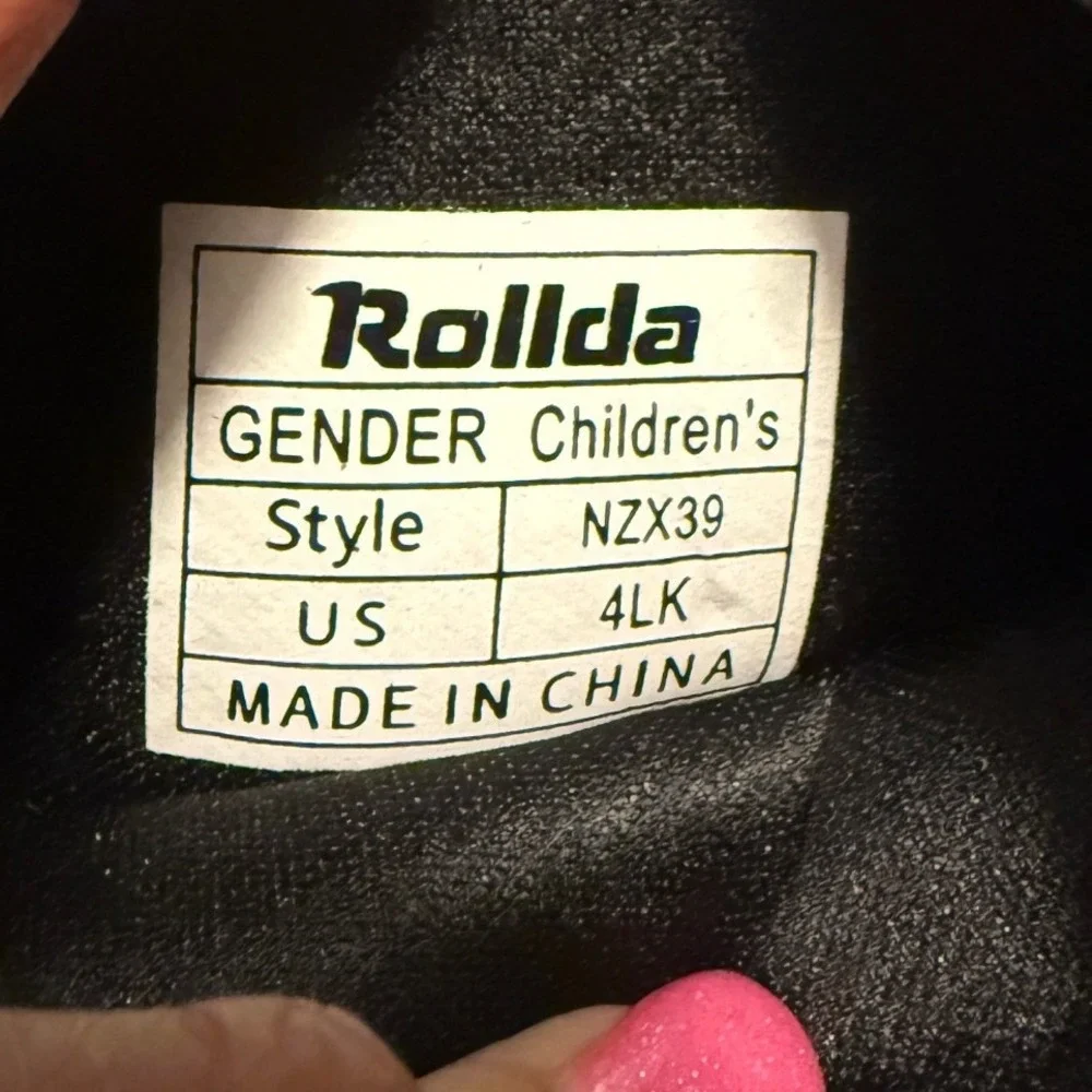 Rollda Western Cowboy Boots Childrens Size 4LK Black Contrast Stitch NZX39